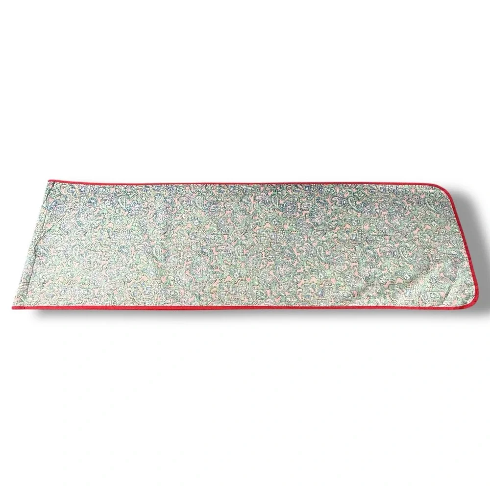 VTG Lands' End Coming Home‎ Red & Green Paisley Placemats & Table Runner 6pc Set